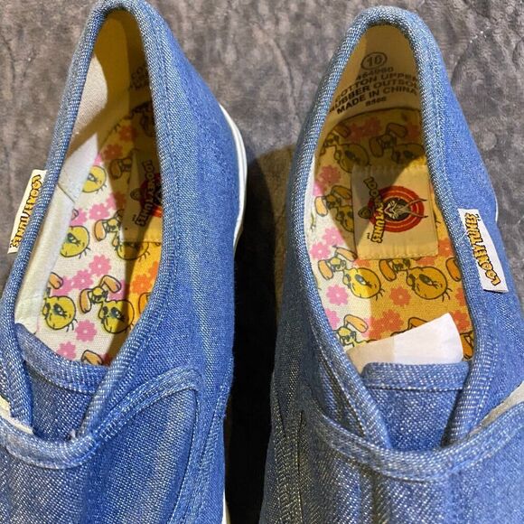 Looney Tunes Women's Yellow and Blue Trainers Size 10 - Picture 4 of 11
